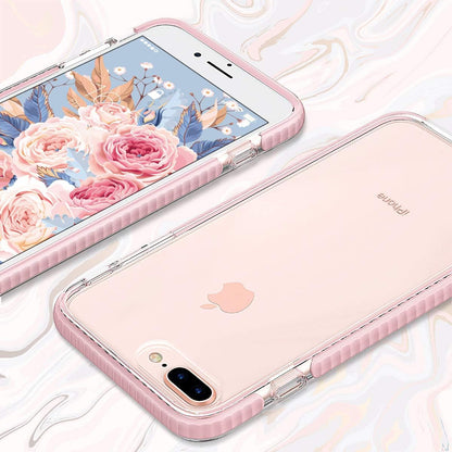 Compatible with Iphone 8 plus Case Compatible with Iphone 7 plus Case Clear Shield Heavy Duty Anti-Yellow Anti-Scratch Shockproof Cover (Pink)
