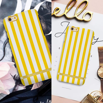 Riviera Stripes Collection Cover Case for Apple Iphone 6S/6 - Yellow/White