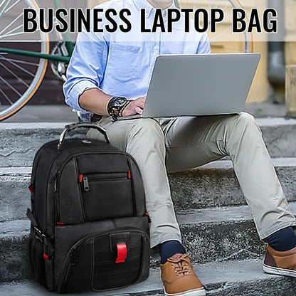 Large Backpack for Men, Extra Large Laptop Backpacks for Men Women, Water Resistant Travel Backpack Airline Approved Business Work Bag Fits 17 Inch Computer, Black